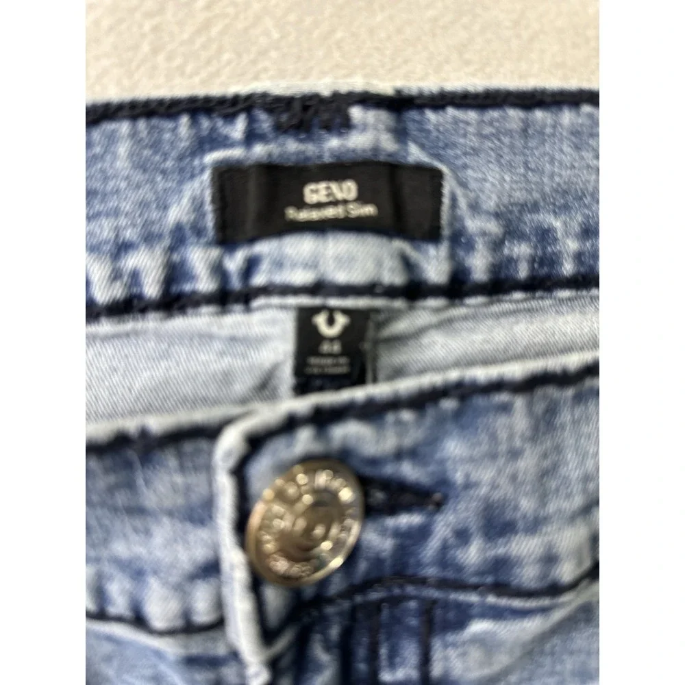 True Religion Jeans Mens Geno Slim Fit Light Wash Size 44x30